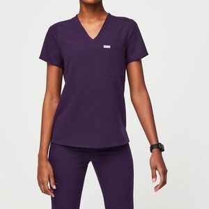 Figs Catarina one pocket scrub top purple